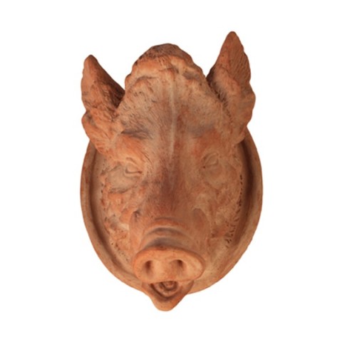 Boar Head in Terracotta
